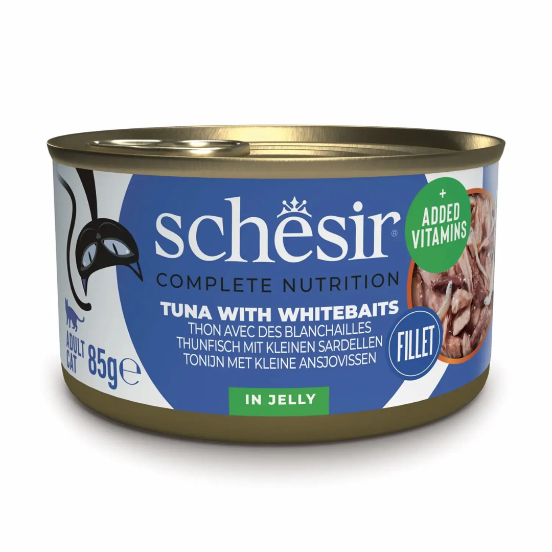 Website_background_98.png Schesir Cat Tuna & Whitebait in Jelly 85g Tin - Image 1